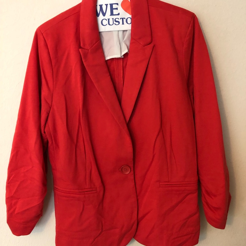 Olivia Moon Orange Knit Blazer